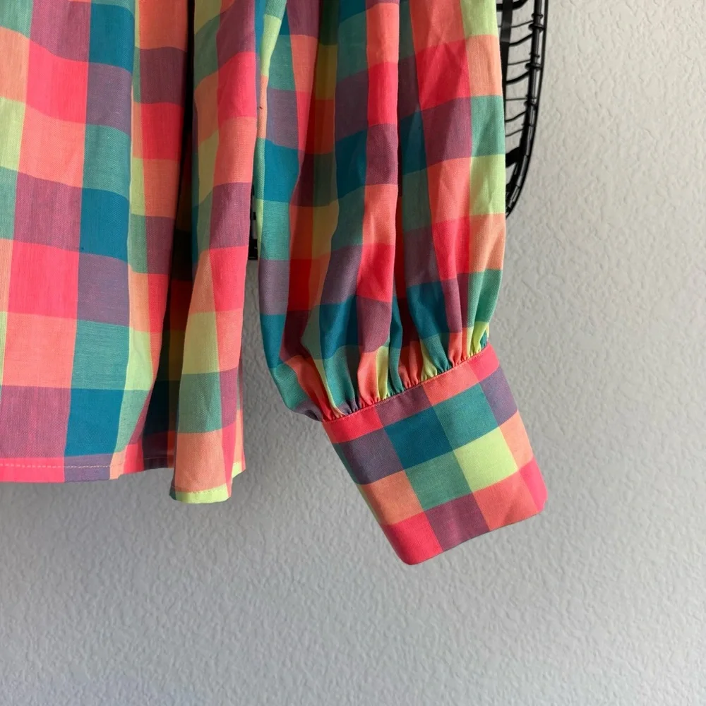 Hunter bell Naya Gingham Long Sleeve Top - Picture 3 of 8